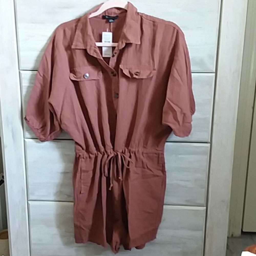 Button Front Utility Romper